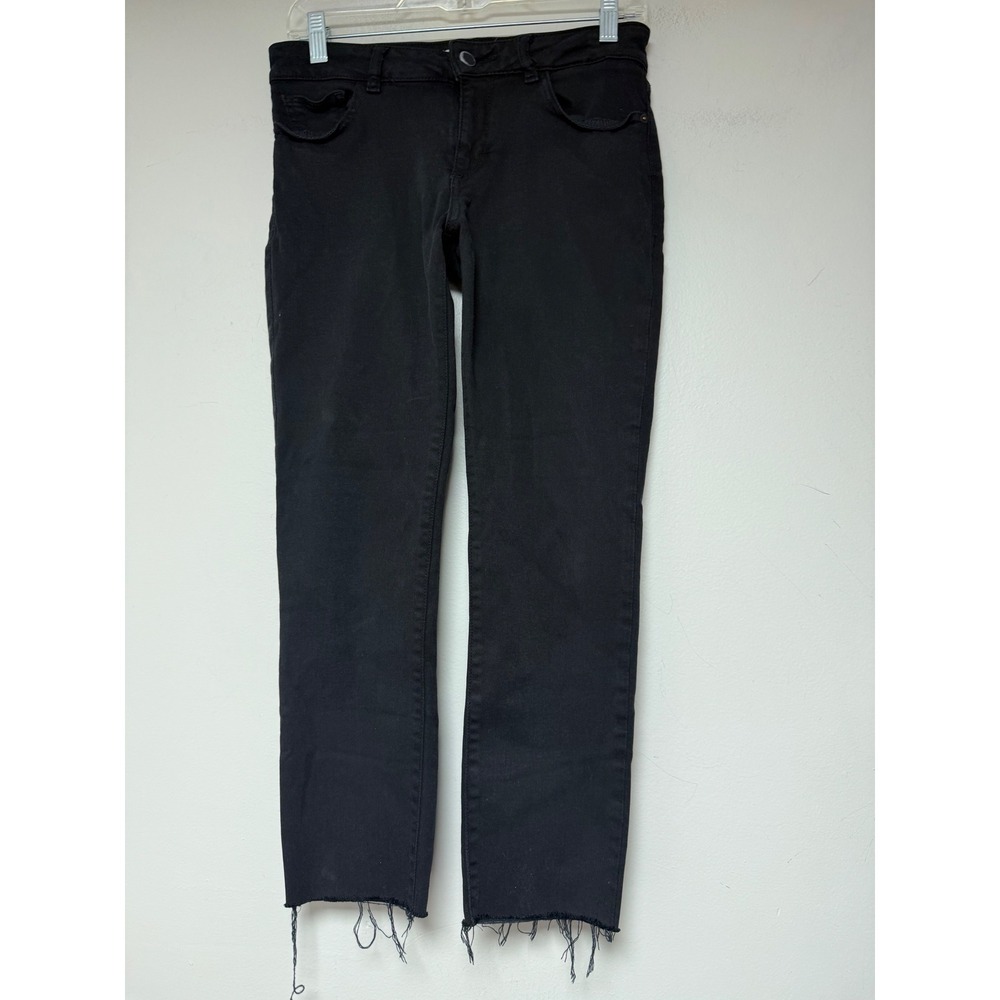 DL1961 Florence Instasculpt Black Skinny Jeans Raw Hem Size 27‎